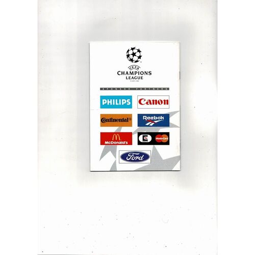 Rosenborg v Spartak Moscow UEFA Champions League Football Programme 1995/96