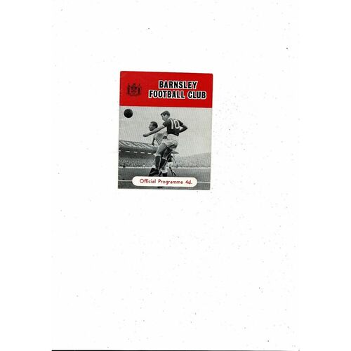 1962/63 Barnsley v Southend United Football Programme