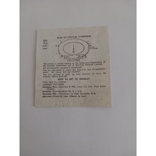 Mexico v Uruguay 1966 World Cup 19th July Match Ticket @ Wembley