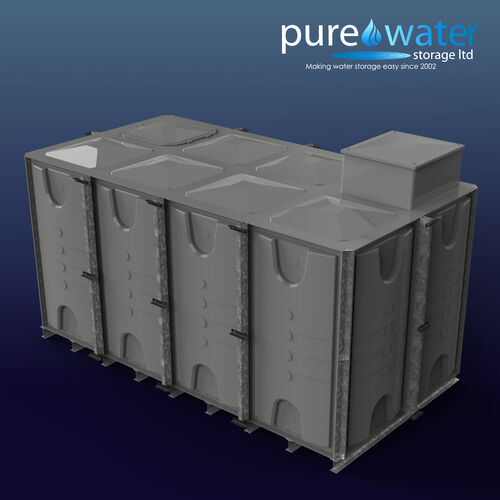 PW.4X2X2.IFB.AB - 16000 LITRE SECTIONAL WATER TANK, INTERNALLY FLANGED BASE (IFB) C/W FVH