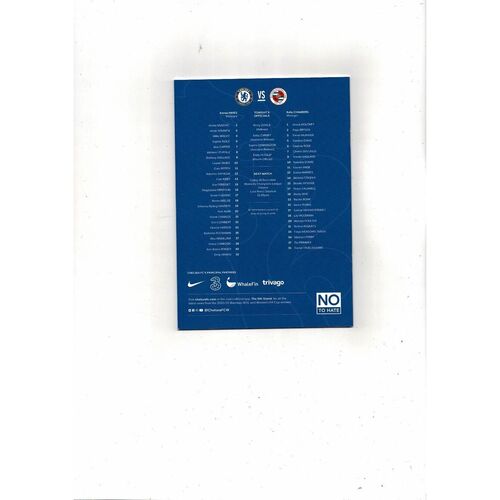 2022/23 Chelsea v Reading Womens Super League Football Programme