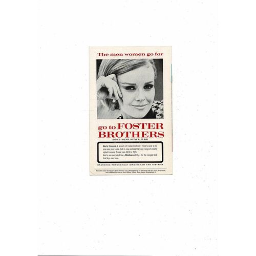 1965/66 Aston Villa v West Bromwich Albion Football Programme