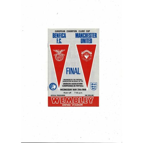 1968 Benfica v Manchester United European Cup Final Original Football Programme
