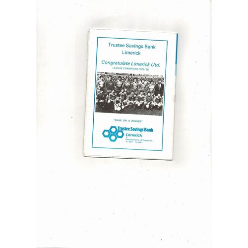Limerick United v Real Madrid European Cup Football Programme 1980/81