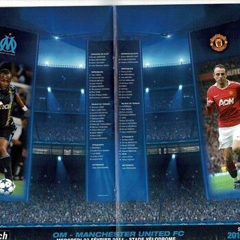 Olympique Marseille v Manchester United Champions League Football Programme 2010/11
