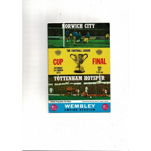 1973 Norwich City v Tottenham Hotspur League Cup Final Football Programme + League Review