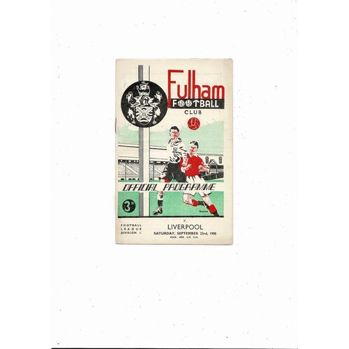 1950/51 Fulham v Liverpool Football Programme