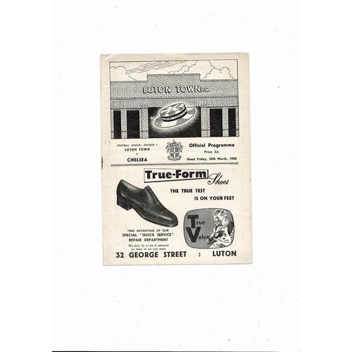 1955/56 Luton Town v Chelsea Football Programme