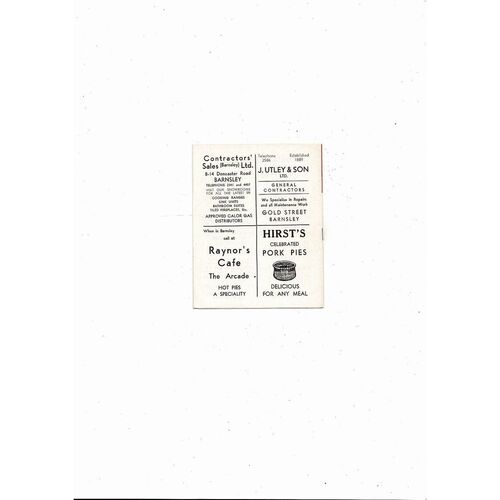 1966/67 Barnsley v Halifax Town Football Programme