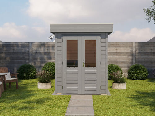 1.8mtr x 1.8mtr 28mm walled Flat Roof Cabin