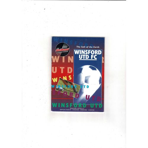 Winsford United v Barrow FA Cup Football Programme 1995/96