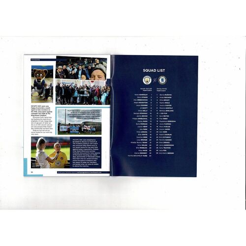 2021/22 Manchester City v Chelsea Womens Super League Football Programme