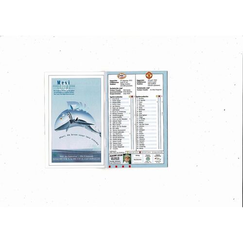 PSV Eindhoven v Manchester United Champions League Football Programme 2000/01