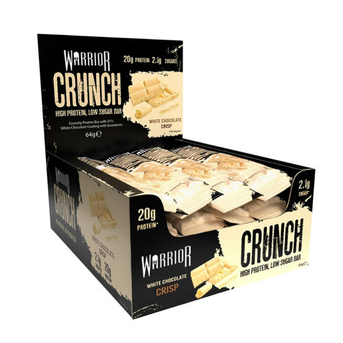 Case of Warrior Crunch Protein Bar - White Chocolate Crisp 12 x 64g