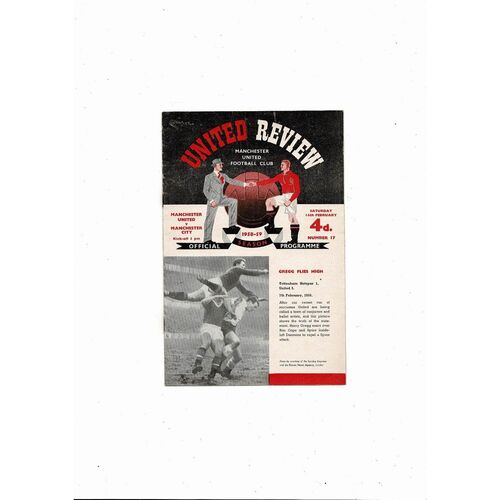 1958/59 Manchester United v Manchester City Football Programme