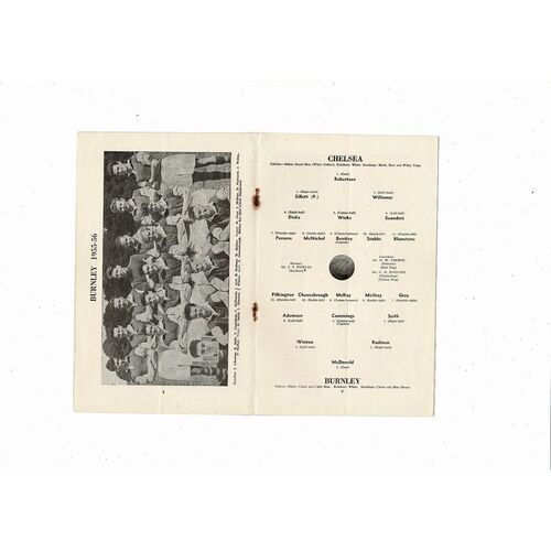 1955/56 Chelsea v Burnley FA Cup Replay Football Programme