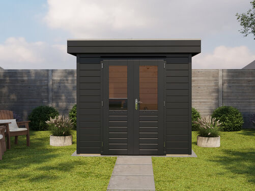 2.4mtr x 1.8mtr 28mm walled Flat Roof Cabin