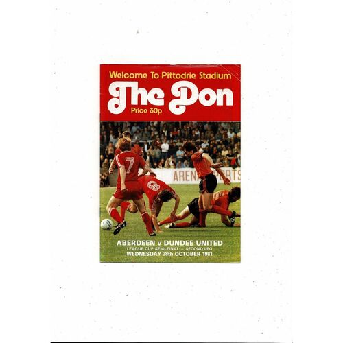 Scottish League Cup Semi Final Football Programmes