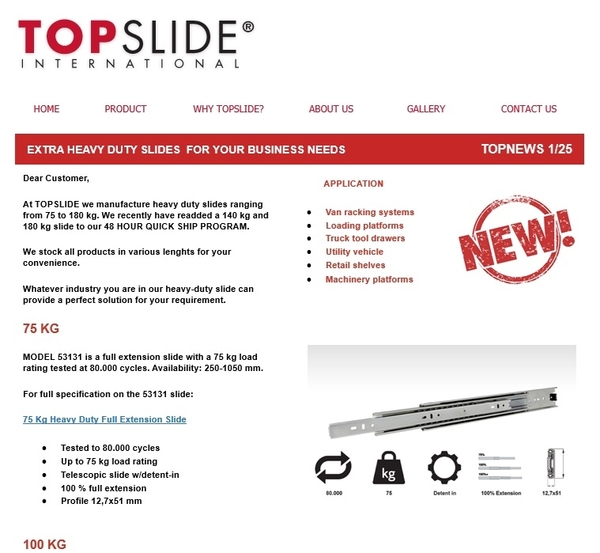 EXTRA HEAVY DUTY SLIDES  FOR YOUR BUSINESS NEEDS   