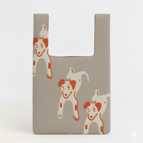 Smiley Dog Knit Bag