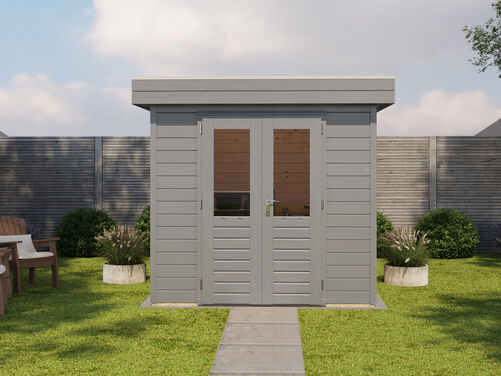 2.4mtr x 2.4mtr 28mm walled Flat Roof Cabin