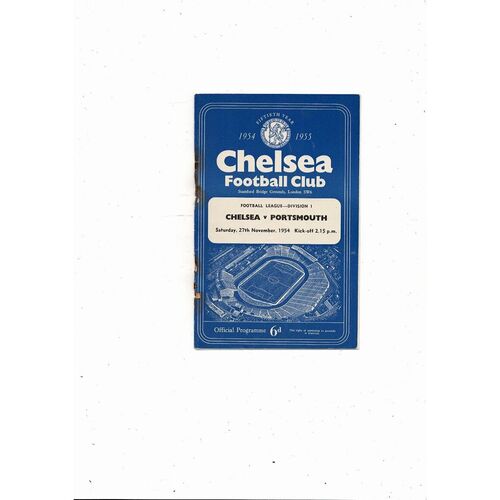 1954/55 Chelsea v Portsmouth Championship Season Football Programme