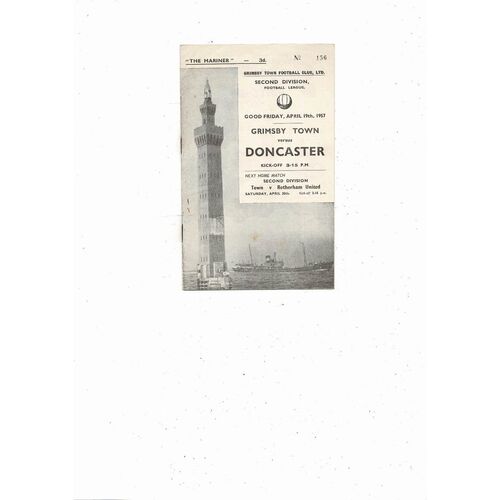 1956/57 Grimsby Town v Doncaster Rovers Football Programme