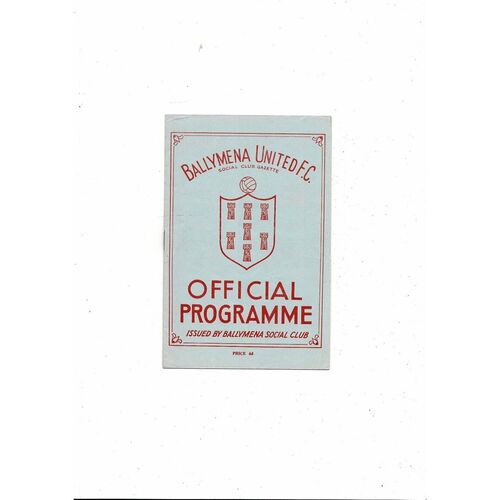 Ballymena Home Football Programmes