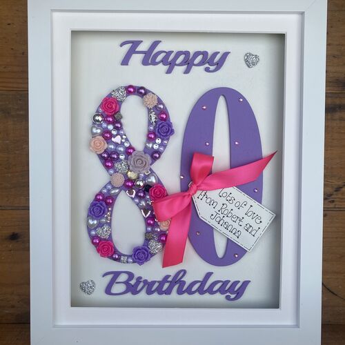 LED Happy 80 th birthday frame