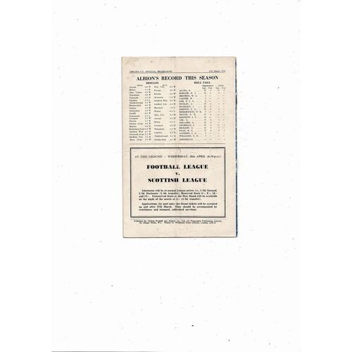 1954/55 Chelsea v Aston Villa Championship Season Football Programme