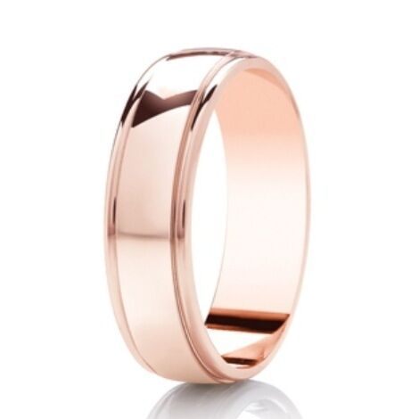 18ct 6mm DIAMOND CUT double groove soft court