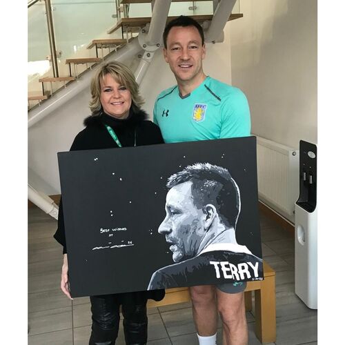 Original John Terry Signed Painting by Sue Verity