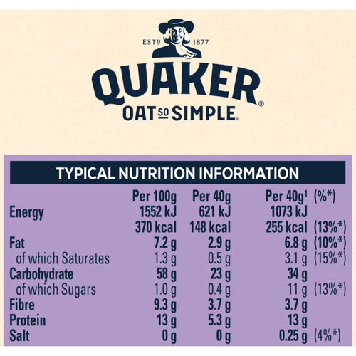 Quaker Oats Gluten Free Original Porridge Cereal - 510g