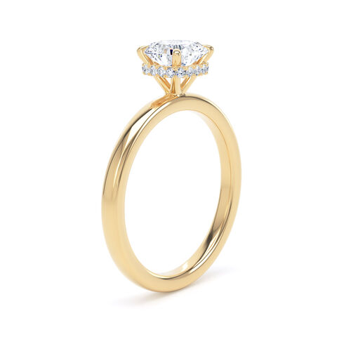 Cushion solitaire with hidden halo