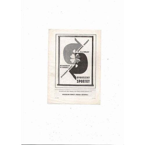 Dukla Prague v Honved Budapest European Cup Winners Cup Football Programme 1965/66