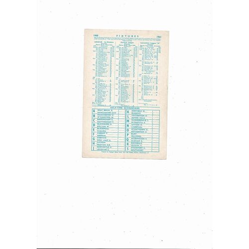 Manchester City v Bury Central League Football Programme 1960/61