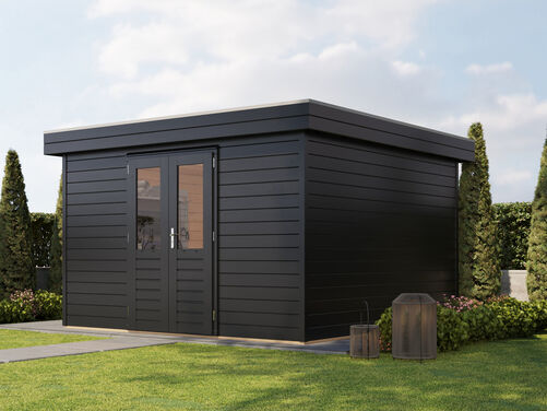 3.6mtr x 3.6mtr 44mm walled Flat Roof Cabin