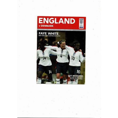 2004 England v Denmark Womens International Football Programme