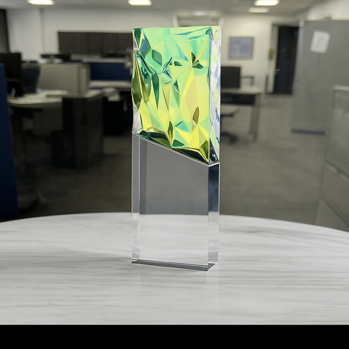 The Super Large Gleneagles 3D Tricolour Trophy, Award, Presentation Crystal