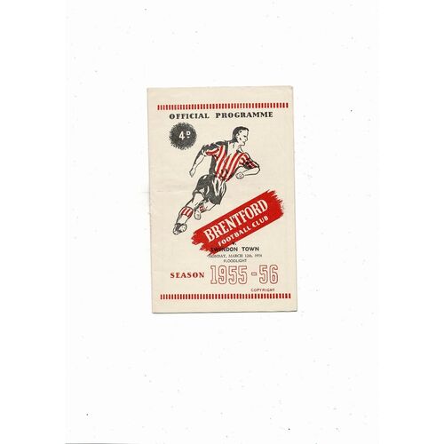1955/56 Brentford v Swindon Town Football Programme