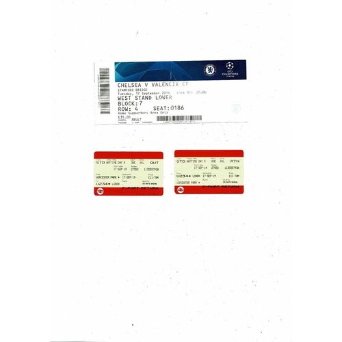 Chelsea v Valencia Champions League Football Programme 2019/20