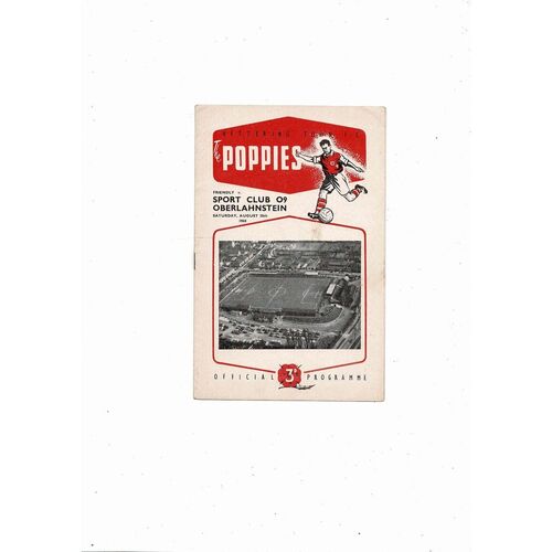 Kettering Town v Sporting Club 09 Oberlahnstein Friendly Programme 1960/61