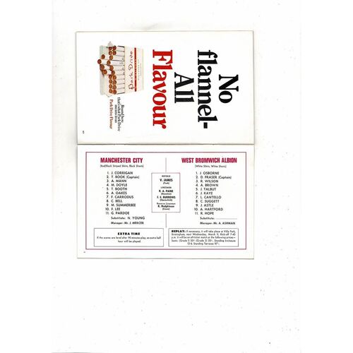 1970 Manchester City v West Bromwich Albion League Cup Final Programme + Review