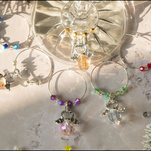 Christmas Angels Wine Glass Charms