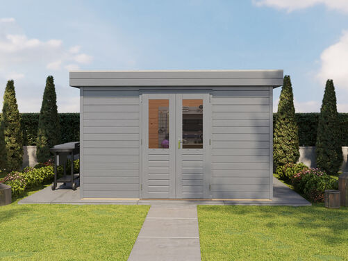 3.6mtr x 3.6mtr 44mm walled Flat Roof Cabin