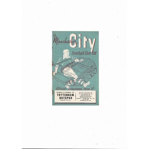 1954/55 Manchester City v Tottenham Hotspur Football Programme