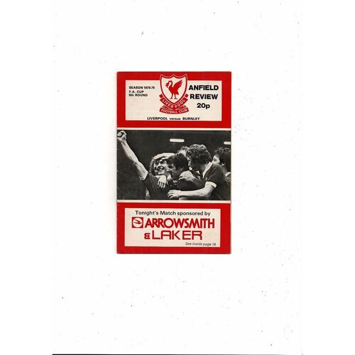 1978/79 Liverpool v Burnley FA Cup Football Programme