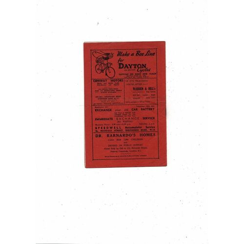 1950/51 Brentford v Bury Football Programme