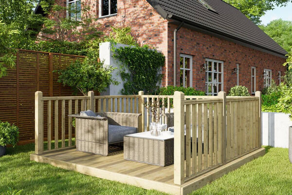 10x10 Decking with 3x Handrails