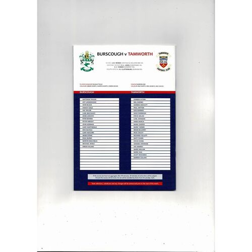 2003 Burscough v Tamworth FA Trophy Final Football Programme
